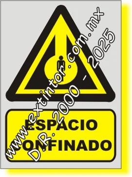 Se�alamiento de Seguridad e Higiene para ESPACIO CONFINADO