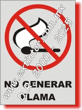 Se�alamiento de Seguridad e Higiene para NO GENERAR FLAMA