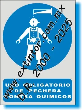 Se�alamiento de Seguridad e Higiene para USO OBLIGATORIO DE PECHERA CONTRA QU�MICOS