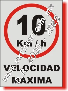Se�alamiento de Seguridad e Higiene para VELOCIDAD M�XIMA 10KM/H